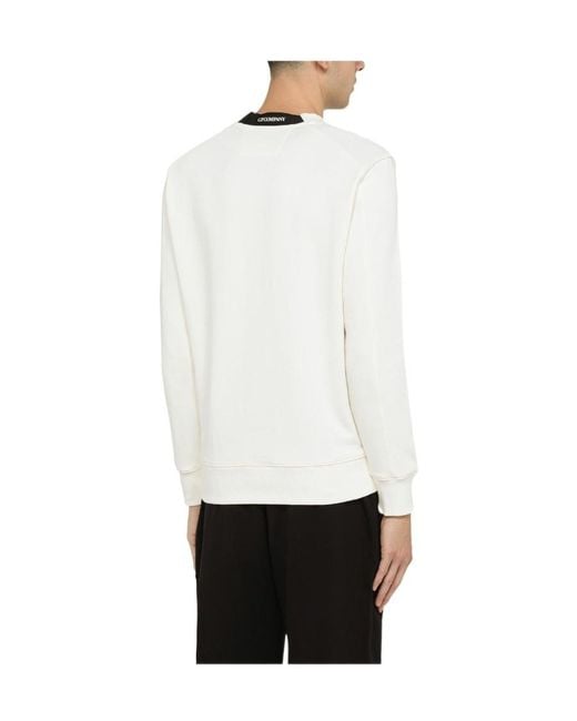C P Company White Lens-Detail Knit Jumper for men