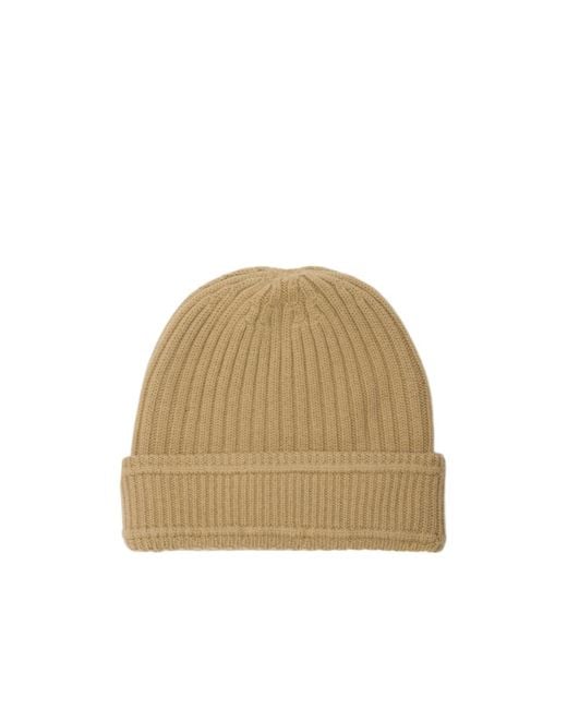 Burberry Natural Logo Patch Ribbed-Knit Beanie for men
