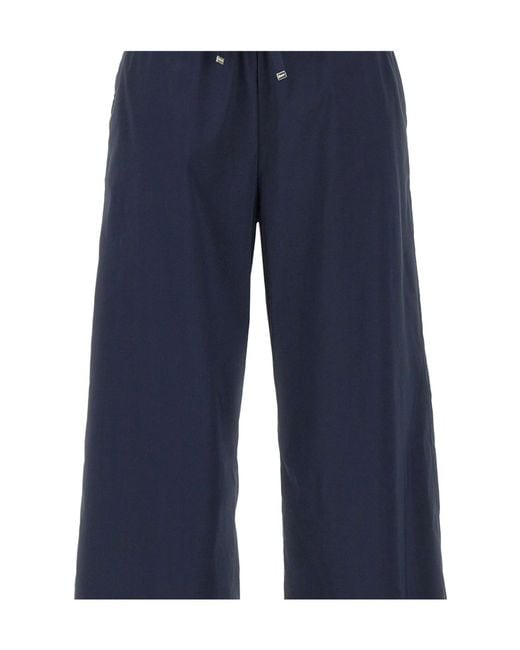 Herno Blue Wide-Leg Drawstring Pants