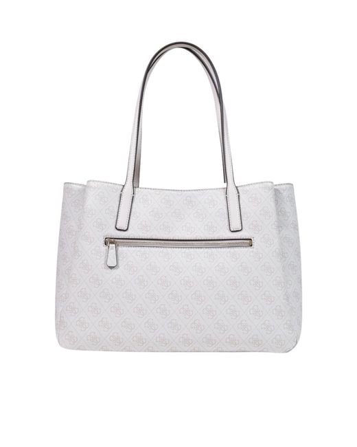 Guess White Patterned Handbag