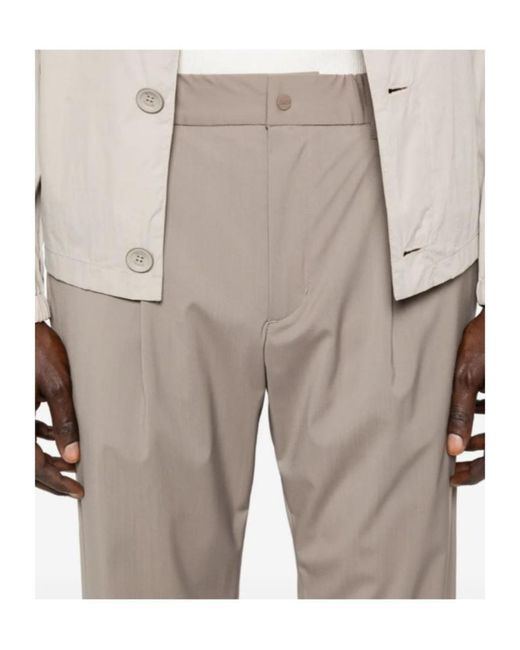 Herno Natural Elasticated Pleated Trousers for men