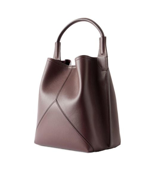 Victoria Beckham Brown Plie Structured Bucket Bag