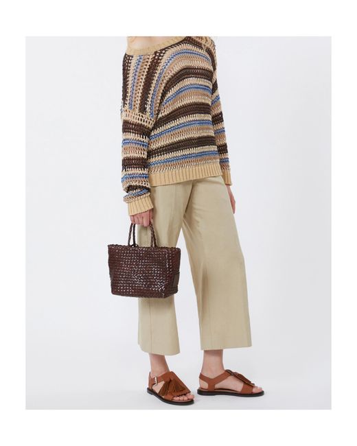Weekend by Maxmara Natural Cotton And Linen Canvas Trousers