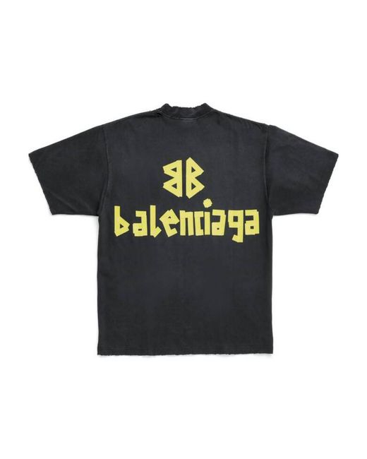Balenciaga Black Tape Type Medium Fit T-Shirt for men