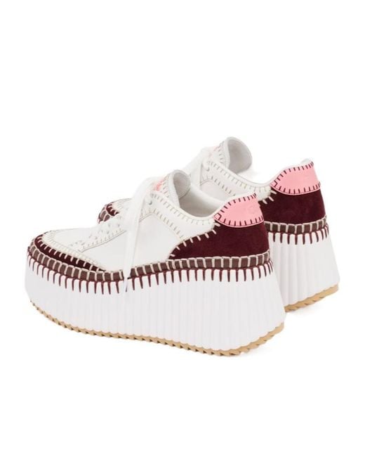 Chloé Pink Chloé Nama Platform Sneakers