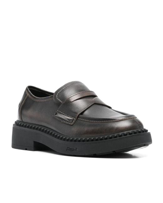 Ash Black Round-Toe Loafers