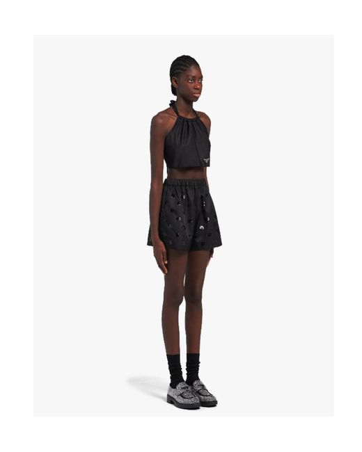 Prada Black Re-Nylon Sequinned Shorts