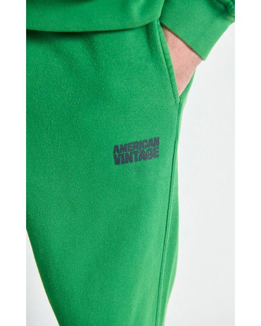 American Vintage Green Relaxed Sweatpants for men
