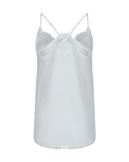 Zadig & Voltaire White Lace Trim Sleeveless Top