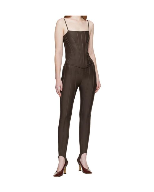 Mugler Gray Body-Fitting Leggings