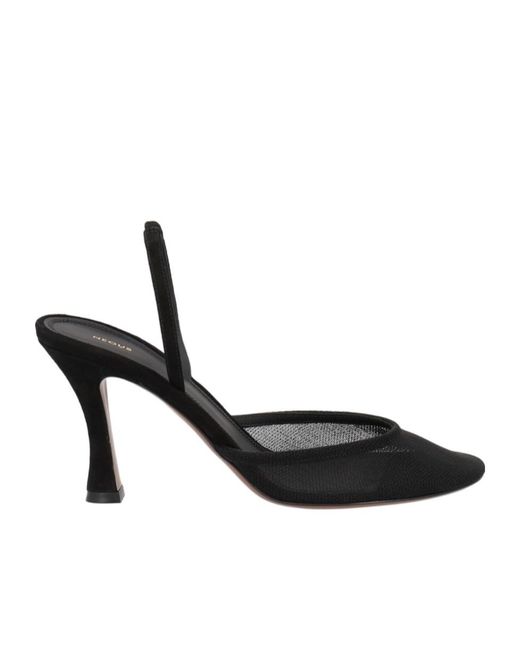 Neous Black Pointed High Heel Sandals