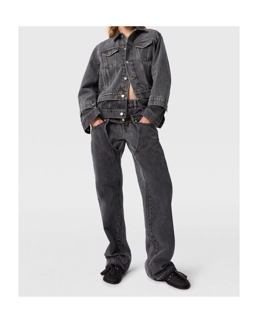 Stella McCartney Gray Tonal Paneled Denim Jacket