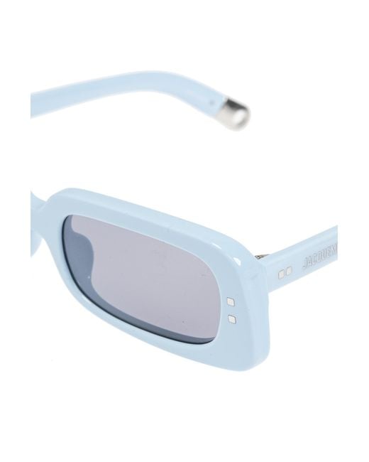Jacquemus White Logo Sunglasses for men