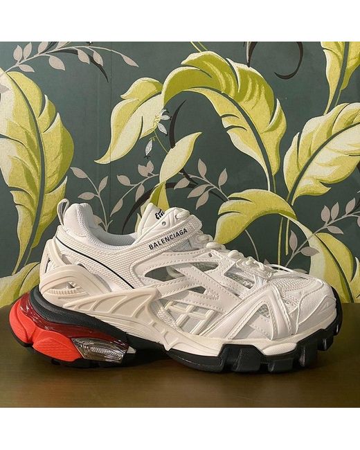 Balenciaga White Track Low-Top Sneakers for men