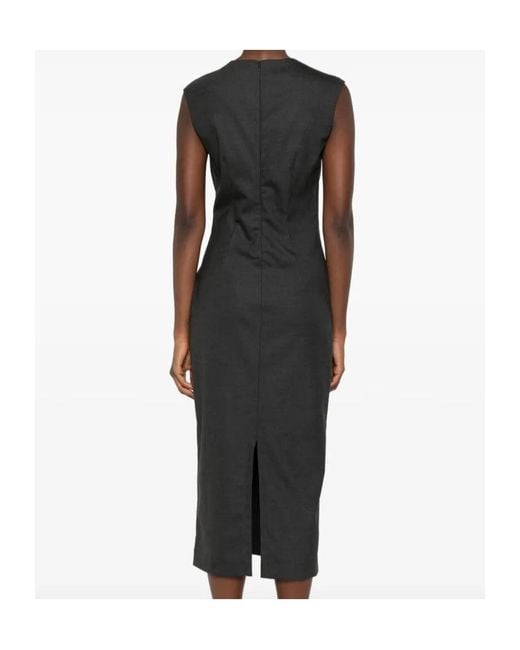 Brunello Cucinelli Black Sleeveless Midi Dress