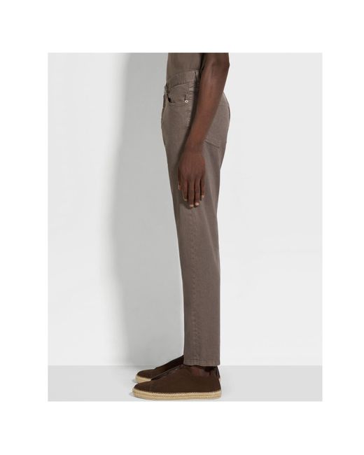 Zegna Gray Straight-Leg Jeans for men
