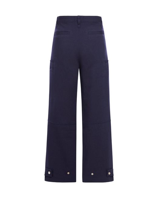 AMI Blue Wide-Leg Wool Trousers for men