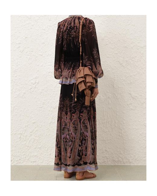 Zimmermann Brown Alchemy Paisley-Print Trousers