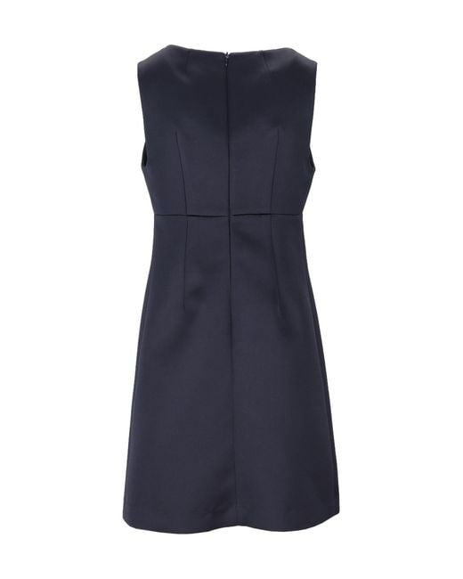 P.A.R.O.S.H. Blue Bow-Detail V-Neck Dress