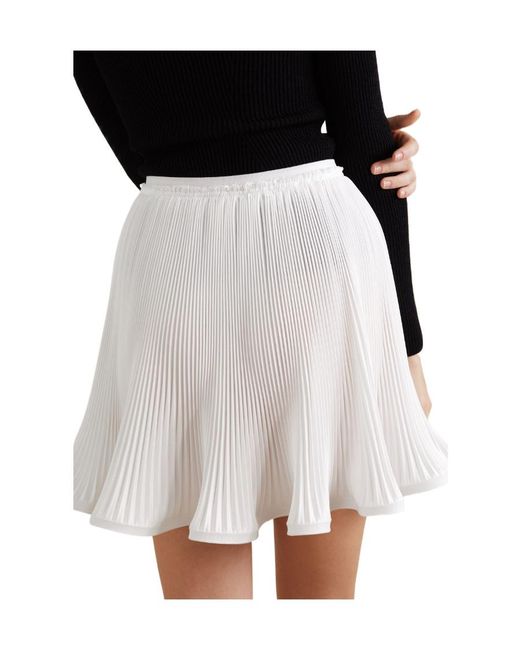 Givenchy White Logo Pleated High-Rise Skirt
