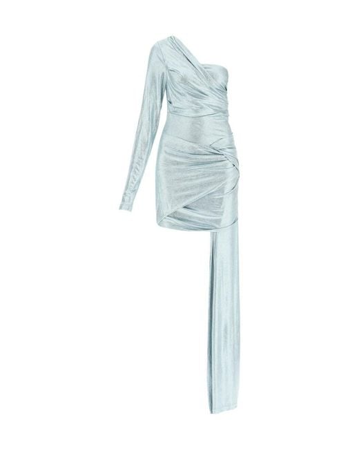 Off-White c/o Virgil Abloh Blue Asymmetric One-Sleeved Dress