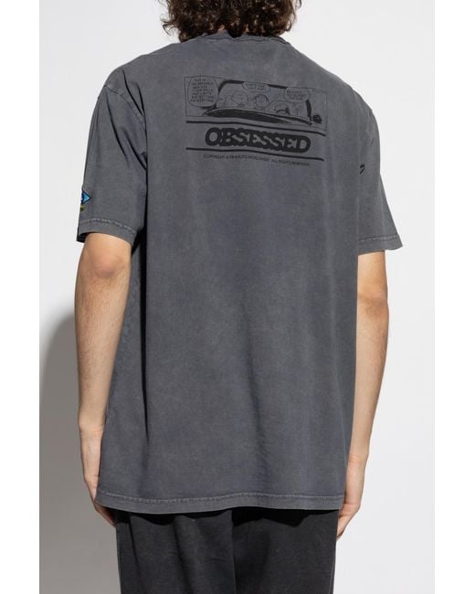 Iceberg Gray Round-Neck Printed T-Shirt for men