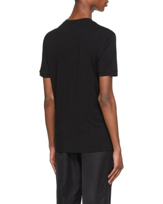 Giorgio Armani Black Logo Printed Crewneck T-Shirt for men