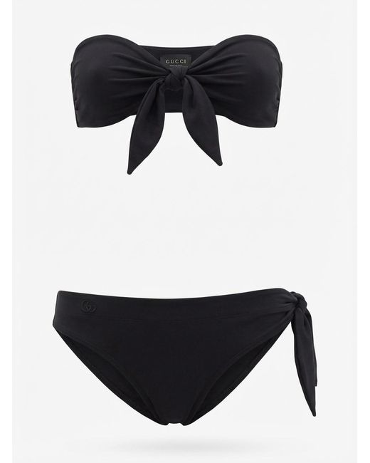 Gucci Black Sparkling Jersey Bikini With Embroidery