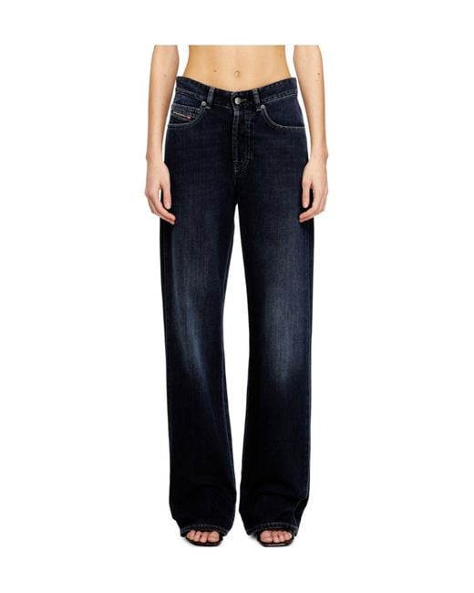 DIESEL Blue 1971 D-Sent-S1 Shaded Embroidered Jeans