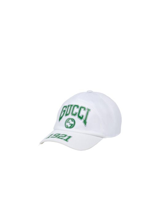Gucci White Logo Patch College Baseball Cap for men