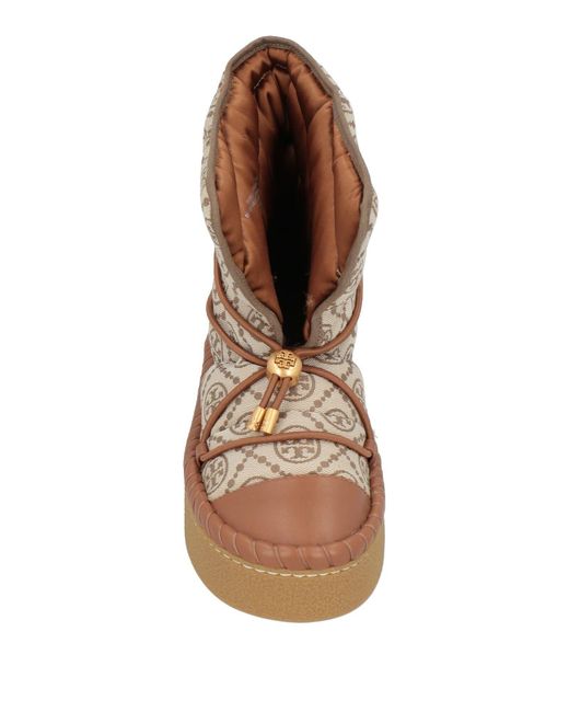 Tory Burch Natural Chunky Lace-Up Ankle Boots