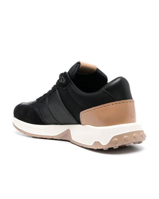 Tod's Black Panelled Lace-Up Sneakers for men