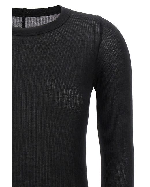 Rick Owens Black 'Rib Ls T' T-Shirt
