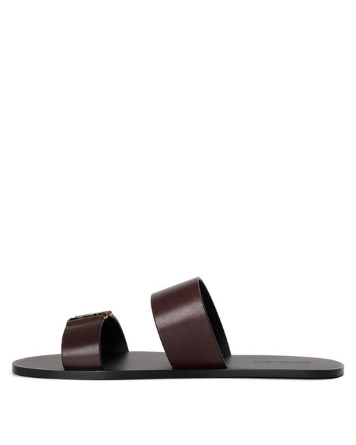 Saint Laurent Brown Minimalist Flatsole Sandals for men
