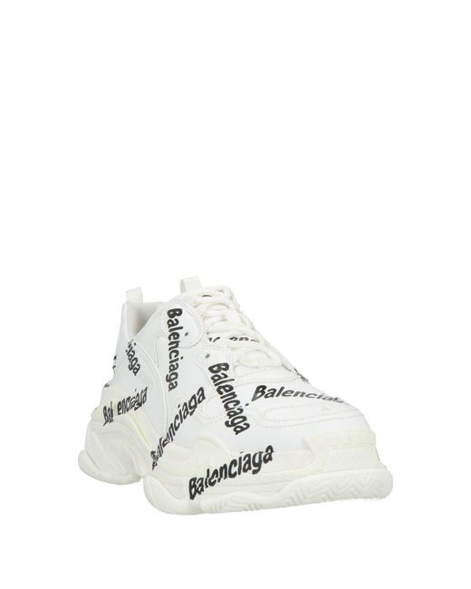 Balenciaga White Logo Platform Sneakers