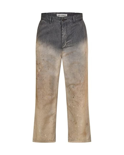 Our Legacy Gray Gradient Color Denim Long Pants for men