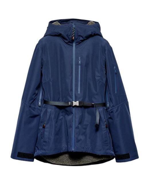 Prada Blue Belted Hooded Jacket