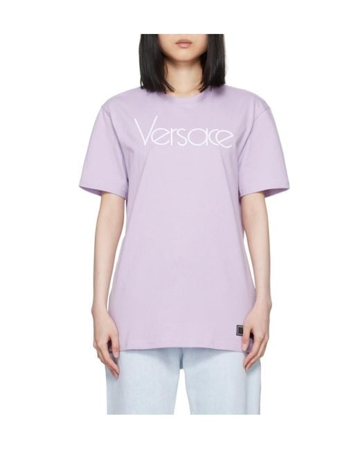 Versace Purple 1978 Re-Edition Logo Short-Sleeve T-Shirt