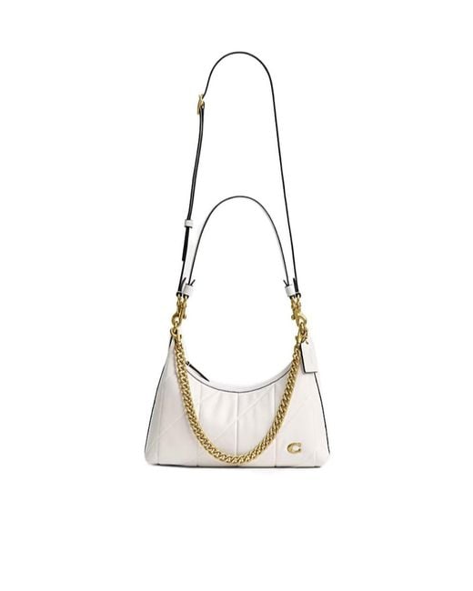COACH White Juliet Shoulder Bag 25 With Quilting