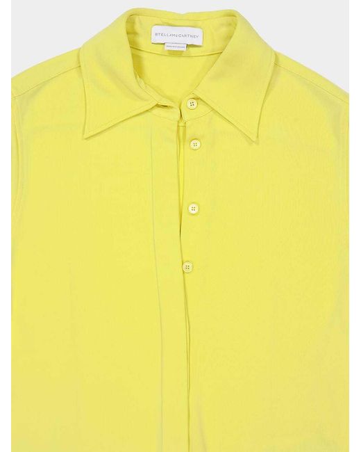 Stella McCartney Yellow Long-Sleeved Crepe Shirt