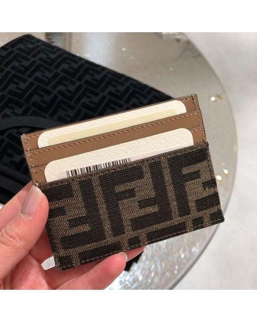 Fendi Brown Monogrammed Cardholder