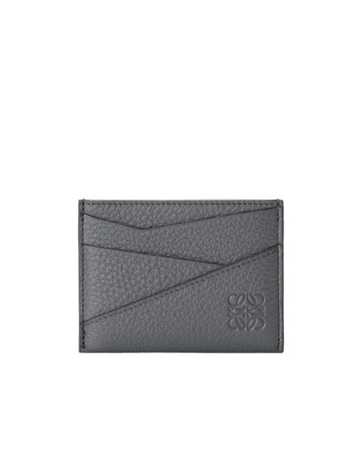 Loewe Gray Puzzle Plain Cardholder for men
