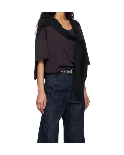 Lemaire Black Short-Sleeved Scoop-Neck T-Shirt