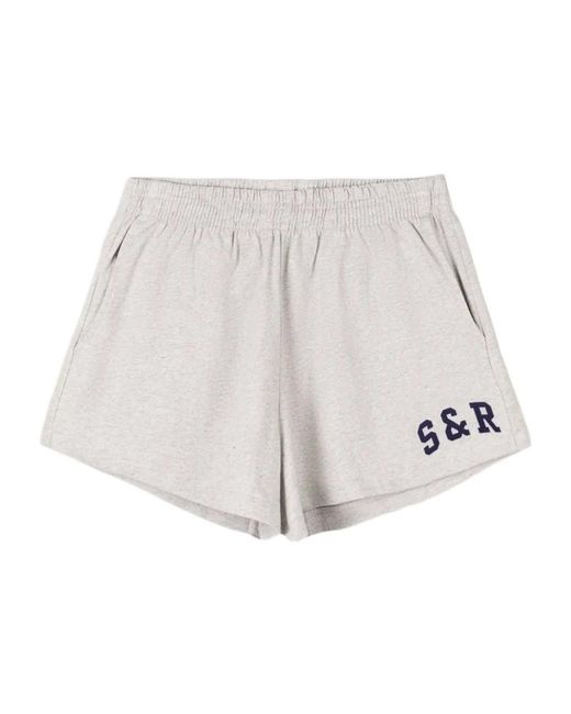 Sporty & Rich White Elasticated Logo Shorts