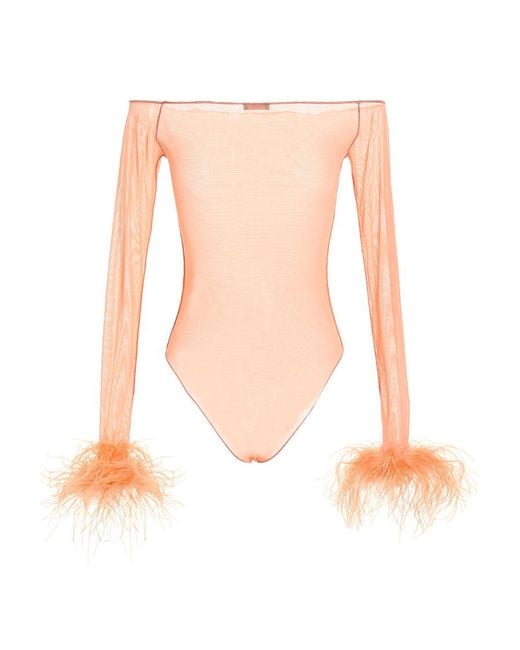 Oseree White Perspective Mesh Jumpsuit