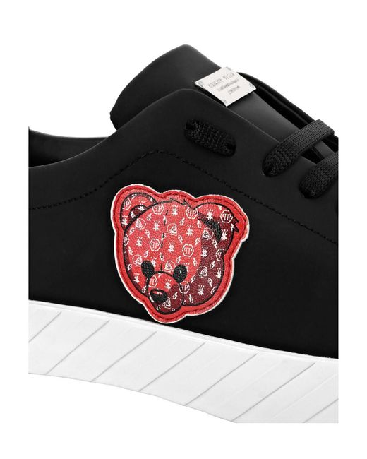 Philipp Plein Black Logo Patch Trainers for men