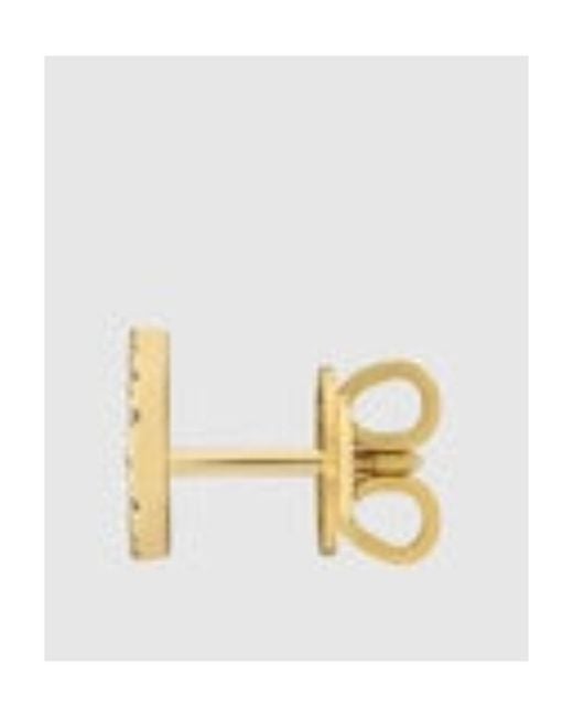 Gucci White Interlocking Studs With Diamonds