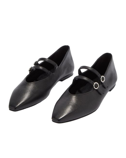 Aeyde Black Minimalist Flat Shoes
