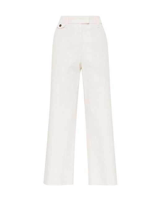 Brunello Cucinelli White Elegant Trousers