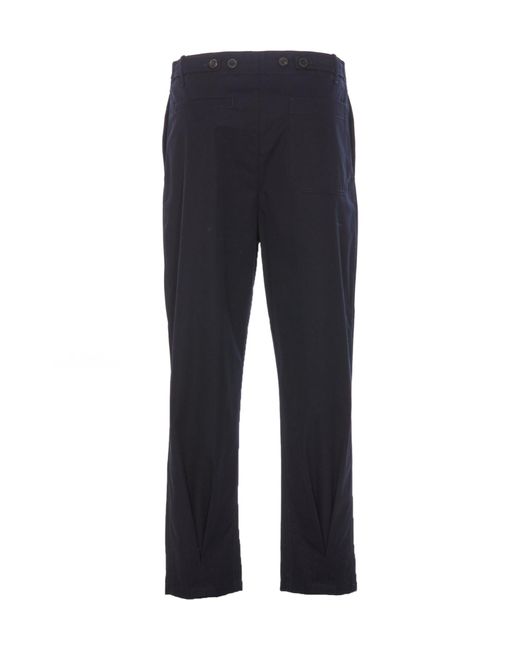 Valentino Blue Mid-Rise Pleated Straight Leg Trousers for men